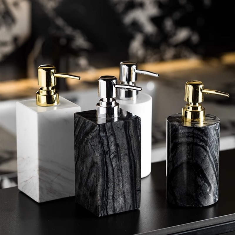 Luxury Natural Skincare - Natural Marble Soap Dispenser Bottle, Non-Slip